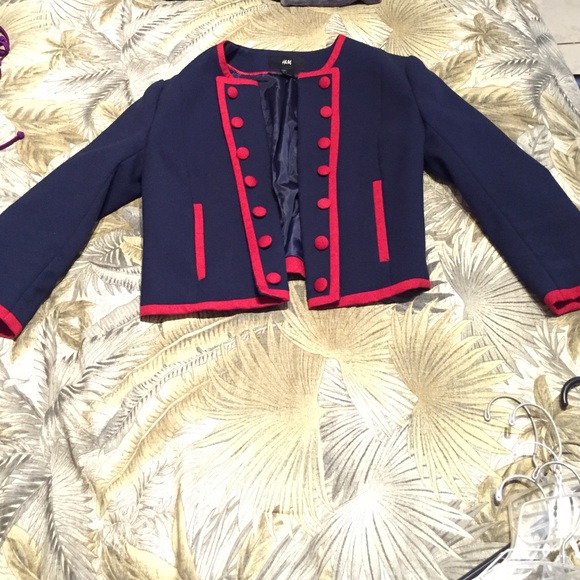Navy crop jacket - Picture 2 of 3